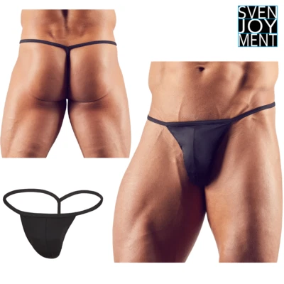 Sexy Perizoma Slip Nero Elasticizzato Lucido Intimo Uomo Underwear - Immagine 1 di 4