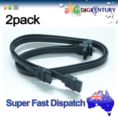 ASUS Serial SATA 3 III Data Cable 6G Black Clips for Hard Drive HDD SSD 2 Pack - Image 1 of 3