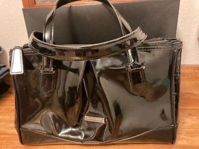 Burberry Tote Black Patent Silver Large Bag Satchel  - Image 1 of 4