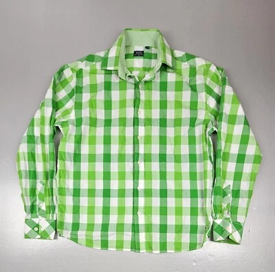 Le Tigre Button Up Shirt Womens Medium. Green White Plaid Casual Dress Shirt - Image 1 of 4