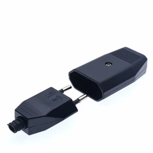 Travel Adapter Converter 2Pin Euro Plug AC 10A Rewireable Male/Female BK/WH - Picture 1 of 11