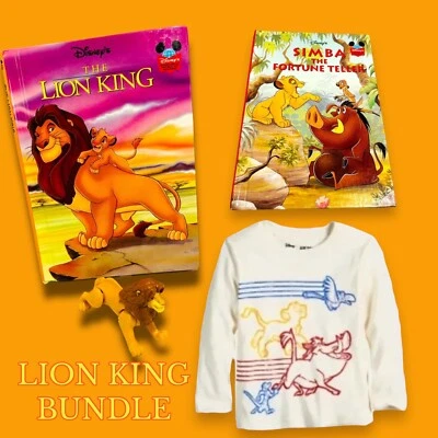 Disneys Lion King Boys Long Sleeve 12M Shirt. NWT. Two Disney Books & Simba Toy. - Image 1 of 4