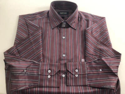 Tecido italiano listrado multicolorido de algodão Murano novo com etiquetas M - Imagem 1 de 4