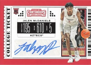 JALEN MCDANIELS 2019-20 Contenders Draft Ticket Rookie AUTO / AUTOGRAPH No. 84 - Picture 1 of 2