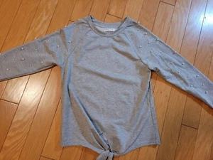 New Pink Premium girls grey pearl sweater size XL, fits 12-13 year old  - Picture 1 of 3