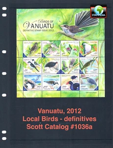 $52.50 Scott Value - 2012 VANUATU Birds s/s definitives Pacific CV MNH NH UMM - Picture 1 of 4