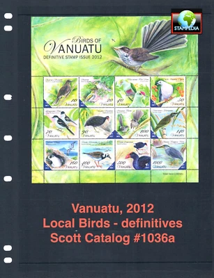 $52.50 Scott Value - 2012 VANUATU Birds s/s definitives Pacific CV MNH NH UMM - Image 1 of 4