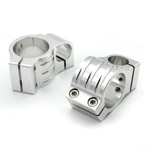 Horquilla 52mm CNC Clip Ons 7/8" Manillar Cabezales Montaje Barra Abrazadera 7 Grados Plateado - Imagen 1 de 12