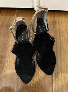 Alannah Hill Size Us38.5 Leather Black Suede Heels Sample Shoes - Picture 1 of 7