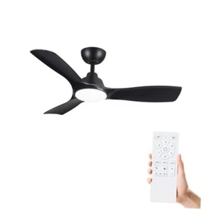 Ceiling fan with light,Ceiling Fan,3 Blades,Downrod,6 speed 42Inch Black - Picture 1 of 7