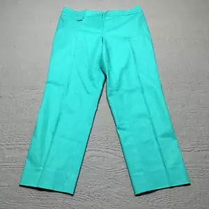 MNG Pants Womens Medium Green Capri Straight Med Rise Flat Front Slacks - Picture 1 of 12