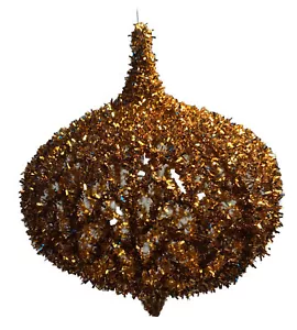 Ornamento natalizio boutique orpello arancione bruciato - Foto 1 di 3