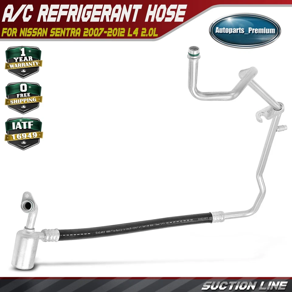 Línea de succión de aire acondicionado para Nissan Sentra 2007-2012 L4 2,0 L compresor a evaporador Foto 1 de 4