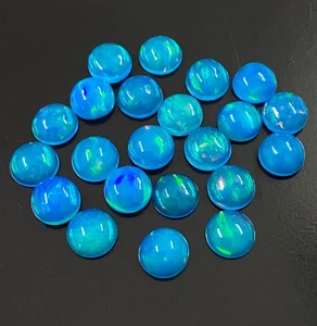 Himmelblau Äthiopischer Opal Rund Cabochon Lose Edelsteine für Schmuckherstellung 3-8 mm - Bild 1 von 10