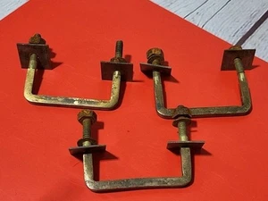 3 Rustic Brass Drawer Or Cabinet Pulls Primitive Decor Cabin Chic - Picture 1 of 5