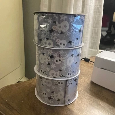 3 Northlight Snowman Ribbon 2.5" x 10 Yards 30' Wired Edge Christmas Decoration - Image 1 of 2