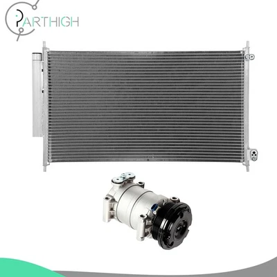 Aluminmu AC Condenser & AC Compressor Fit For 1996 1997 1998 1999 GMC P3500 Foto 1 de 4