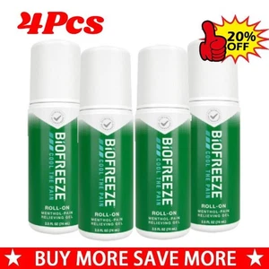 4X Biofreeze Cool The Pain Roll-on Methol - Gel antidolorifico -、 - Foto 1 di 13