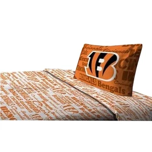 NEW NFL Football Team Cincinnati Bengals Microfiber 3 Piece Twin Sheet Set - Picture 1 of 1