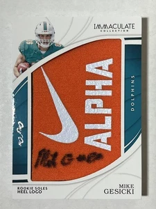 2018 Immaculate Mike Gesicki 1/1 Sole Logo Auto In Person RC - Picture 1 of 2