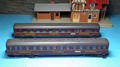 N - ROCO  74373 - DEUX VOITURES VOYAGEURS "MOTROPA" RESTAURANT et COUCHETTES TOP - Photo 1/4