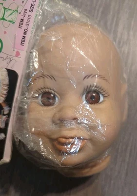Syndee's Crafts Doll Head Size Large Hard Vinyl #31010 "Jaya" Vintage Doll Head - Image 1 of 4