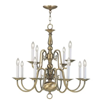 Livex Lighting 5012-01 Williamsburgh Chandelier Antique Brass - Image 1 of 4