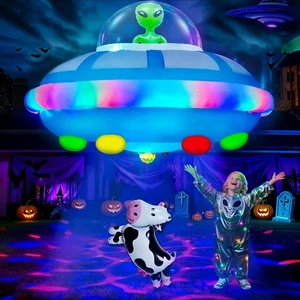 4 Fuß Halloween Aufblasbare Outdoor Dekoration, Hängendes UFO Kuh Entführung Aufblasbar... - Bild 1 von 8