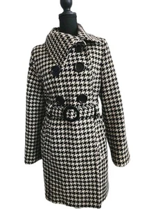 Esprit Houndstooth Wool Coat Womens L Retro Mod Office Siren 70's Elle Woods - Picture 1 of 14