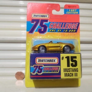 Matchbox 1997 Gold Challenge 75 #15 Ford Mustang Mach III Nu en C9 Nu en BubblPk - Imagen 1 de 3