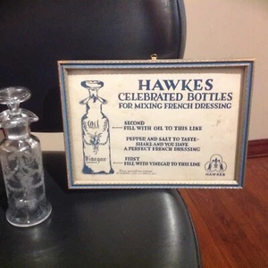 VERY OLD ETCHED GLASS/BOTTLE BY HAWKES WITH ADVERTISING MUST SEE WOW - Picture 1 of 9
