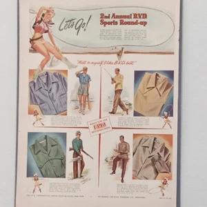 BVD 1942 Print Ad2nd Annual BVD Sports Round-up Cowgirls Gun 14 x 10" Shirts - Picture 1 of 5