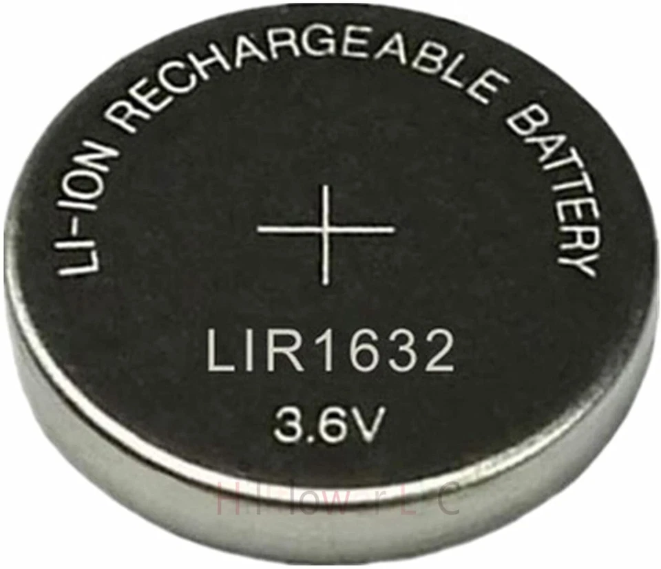 2 X EUNICELL RECHARGEABLE LIR1632 CR1631 CR1632/BN LITHIUM BATTERIES BUTTON CELL - image 1 of 1
