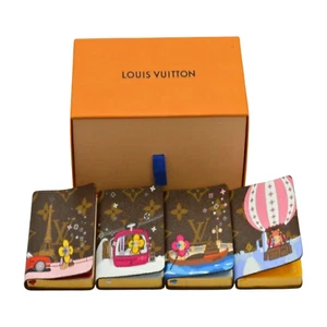 LOUIS VUITTON Notebook Vivienne Set of 4 PVC Monogram Brown Made in Italy - Picture 1 of 14