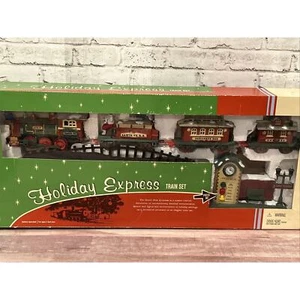 Vintage 2001 New Bright Holiday Express Christmas Train Set Santa’s Fe #178 - Picture 1 of 6