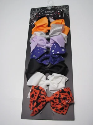 NEW CAPELLI N.Y. SET OF 8 HALLOWEEN / SOLID HAIR BOW SET - Image 1 of 4