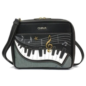 Bolso bandolera organizador de cuero sintético Chala piano acompañante (índigo) nuevo con etiquetas - Imagen 1 de 5