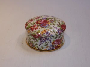 Royal Winton runde Schmuckschachtel, mehrfarbige Blumen - Bild 1 von 4