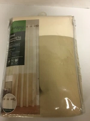 Panel de cortinas superior forrado con ojal pajita marfil fresco 108 pulgadas Foto 1 de 3