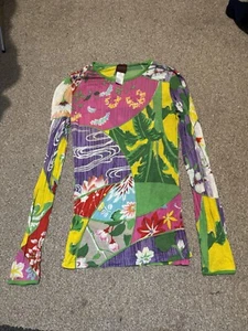 kenzo vinted 80s/90s blouse top with long sleeves jungle model japanese pattern - Picture 1 of 15
