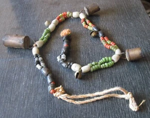 LONG ETHNIC beaded 3 BELLS doorknob hanger - Picture 1 of 8