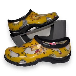 Sloggers Chicken Waterproof Garden Clogs Yellow / White / Black Women's 6 - Picture 1 of 11