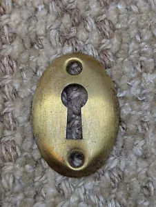 Antique Brass Plated Steel Key Hole Cover Escutcheon - Picture 1 of 7