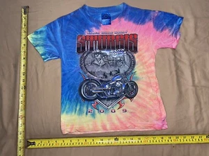 Kids Girls S (6) Tie Dye T-shirt Biker South Dakota Black Hills Rally - Picture 1 of 2