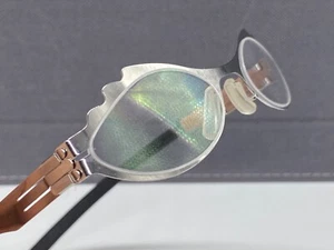 Ic! Berlin Eyeglasses Frames Kids Boys Girls Silver Chrome Oval Color Of Peace - Picture 1 of 13