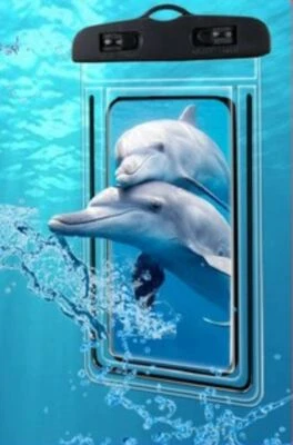 Funda de móvil impermeable para playa/natación/buceo con marco negro - Imagen 1 de 3