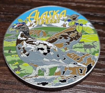 Caching the Last Frontier 2014 Geocoin Unactivated Pathtag Alt Geocaching - Image 1 of 2