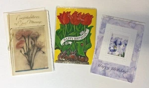 3 gemischte Grußkarten 1 Hochzeitskarte 2 Geburtstagskarten Neu - Bild 1 von 1