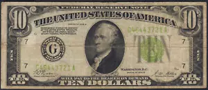 Fr.2002-G 1928B Chicago $10 LGS Light Green Seal Federal Reserve Note Fine - Picture 1 of 2