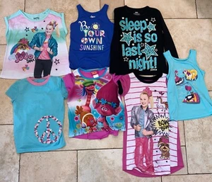 Girls Kids Size 6 Lot Of Pajama Tops. JoJo Siwa, Carters, Circo, Trolls& Justice - Picture 1 of 1